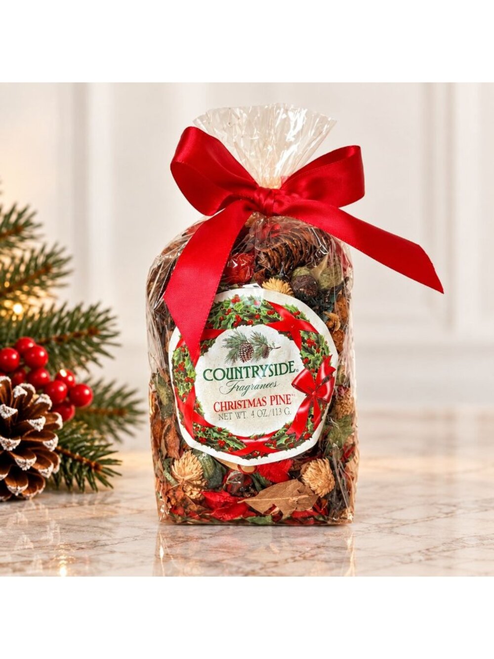 Christmas Pine Potpourri Dried Botanicals Nostalgic Holiday Decor by Countryside